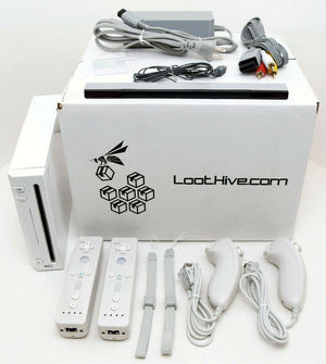 2-REMOTE Nintendo Wii System Bundle Set RVL-001 Console WHITE video game OG USA