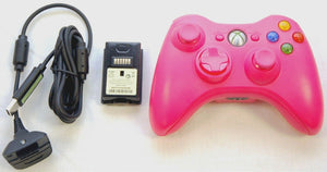 GENUINE Microsoft XBox 360 PINK Play & Charge Kit & Wireless Game Controller OEM