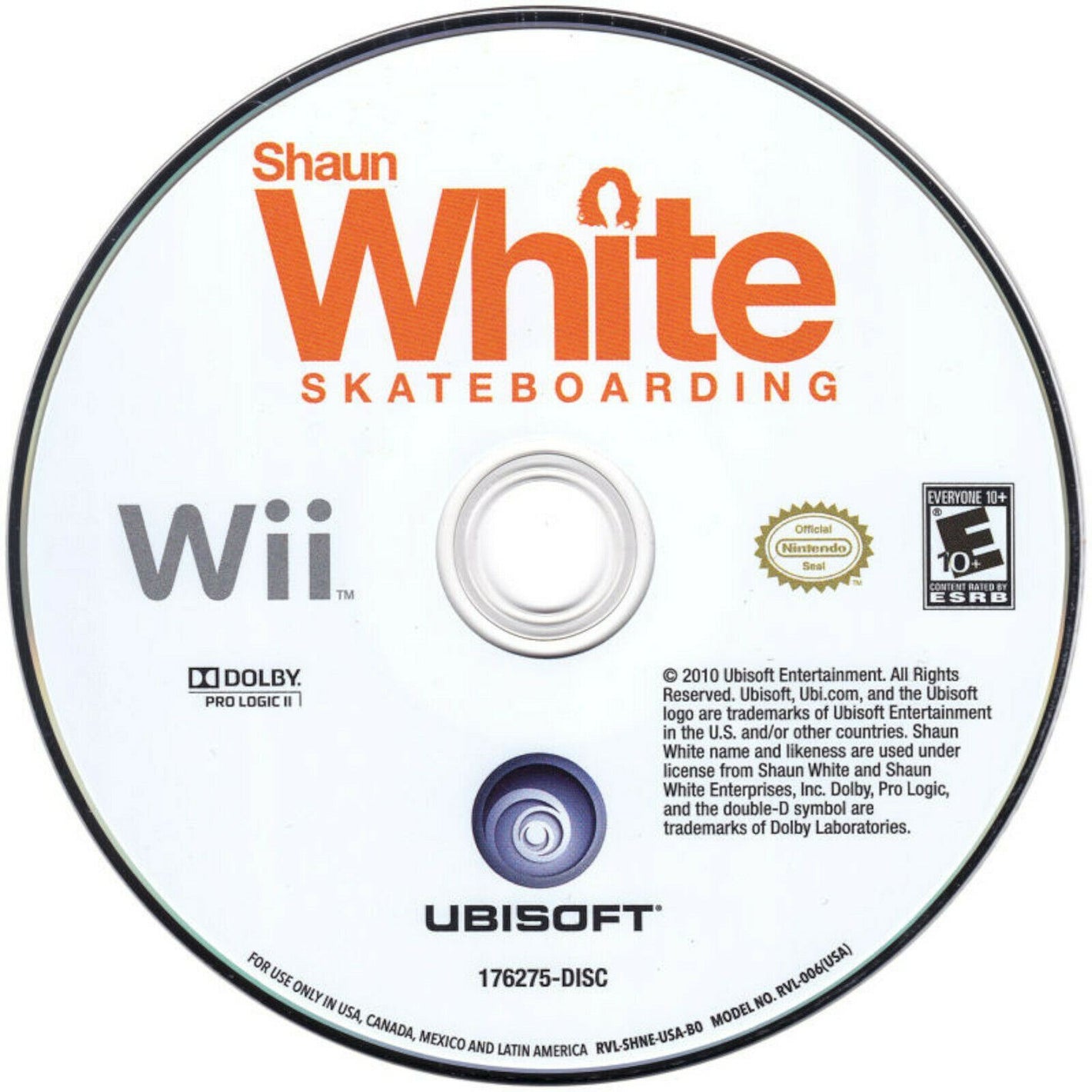 Shaun White Skateboarding Nintendo Wii Video Game DISC ONLY Sports Ubisoft [Pre-Owned/Refurbished]