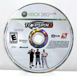 Top Spin 3 Tennis Microsoft Xbox 360 Video Game DISC ONLY 2K Sports Andy Roddick [Used/Refurbished]