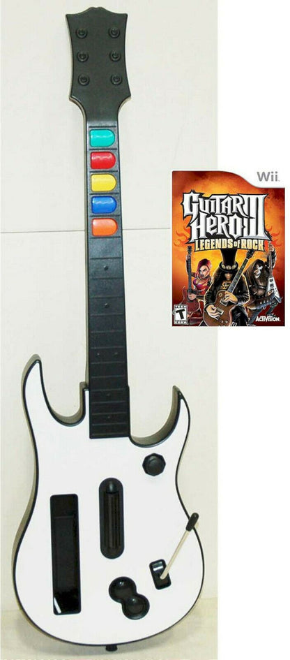 NEW Nintendo Wii GUITAR HERO 3 Controller + GH3 Video Game Kit bundle set GH III