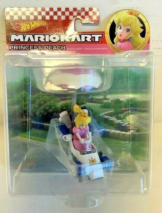 NEW Mattel GVD36 Hot Wheels Mario PRINCESS PEACH B-Dasher + Peach Parasol 1:64