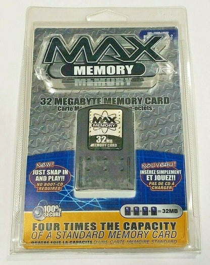 Intec Max Memory PS2 32MB Memory Card Black System Console No Boot CD Required