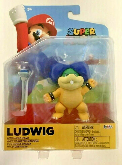 NEW Jakks Pacific 72683 World of Nintendo 4" Mario LUDWIG with MAGIC WAND Figure