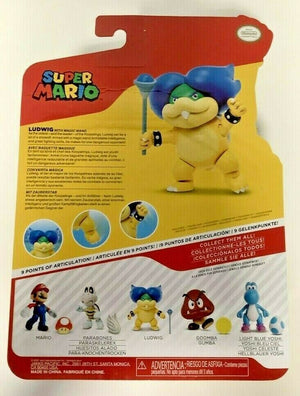 NEW Jakks Pacific 72683 World of Nintendo 4" Mario LUDWIG with MAGIC WAND Figure