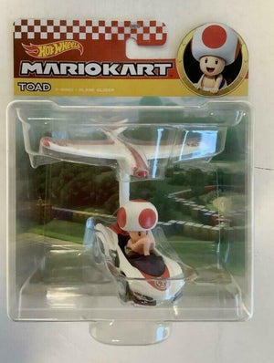 NEW Mattel GVD34 Hot Wheels Mario Kart 1:64 TOAD P-Wing + Plane Glider Diecast