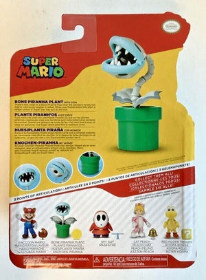 NEW Jakks Pacific 40312 World of Nintendo 4" BONE PIRANHA PLANT W/COIN Figure