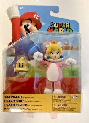 NEW Jakks Pacific 41175 World of Nintendo 4" Mario CAT PEACH W/SUPER BELL Figure