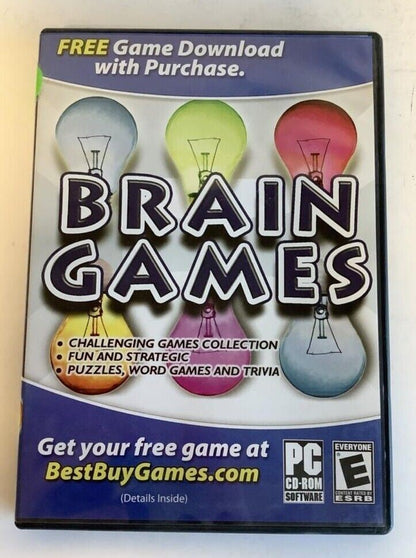 Brain Games PC CD-ROM Video Game 2011 Software VALUSOFT challenge puzzles trivia [Used/Refurbished]