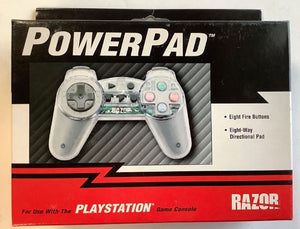NEW Razor PowerPad PlayStation 1 2 PS1 PS2 TRANSPARENT GRAY Wired Controller