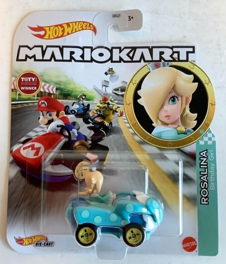 NEW Mattel HDB32 Hot Wheels 1:64 Mario Kart ROSALINA Birthday Girl DieCast Car