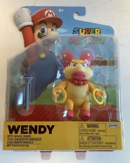 NEW Jakks Pacific 41543 World of Nintendo 4" Mario WENDY W/MAGIC WAND Figure