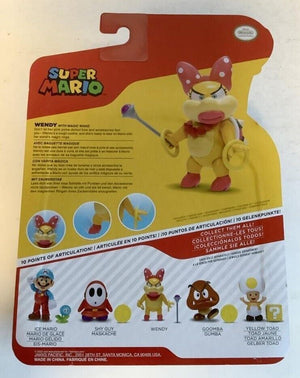 NEW Jakks Pacific 41543 World of Nintendo 4" Mario WENDY W/MAGIC WAND Figure