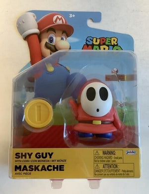 NEW Jakks Pacific 41545 World of Nintendo 4" Super Mario SHY GUY W/COIN Figure