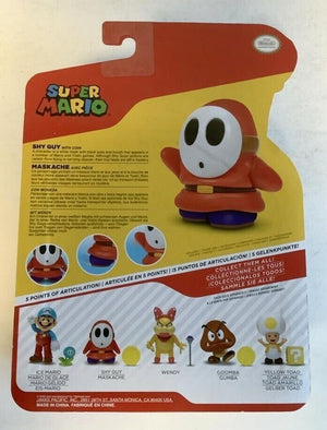 NEW Jakks Pacific 41545 World of Nintendo 4" Super Mario SHY GUY W/COIN Figure