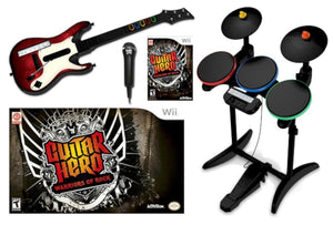 NEW Wii Wii U Guitar Hero WARRIORS OF ROCK Super Bundle Set kit drums mic game