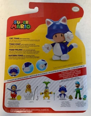 NEW Jakks Pacific 41548 World of Nintendo 4" Mario CAT TOAD W/SUPER BELL Figure