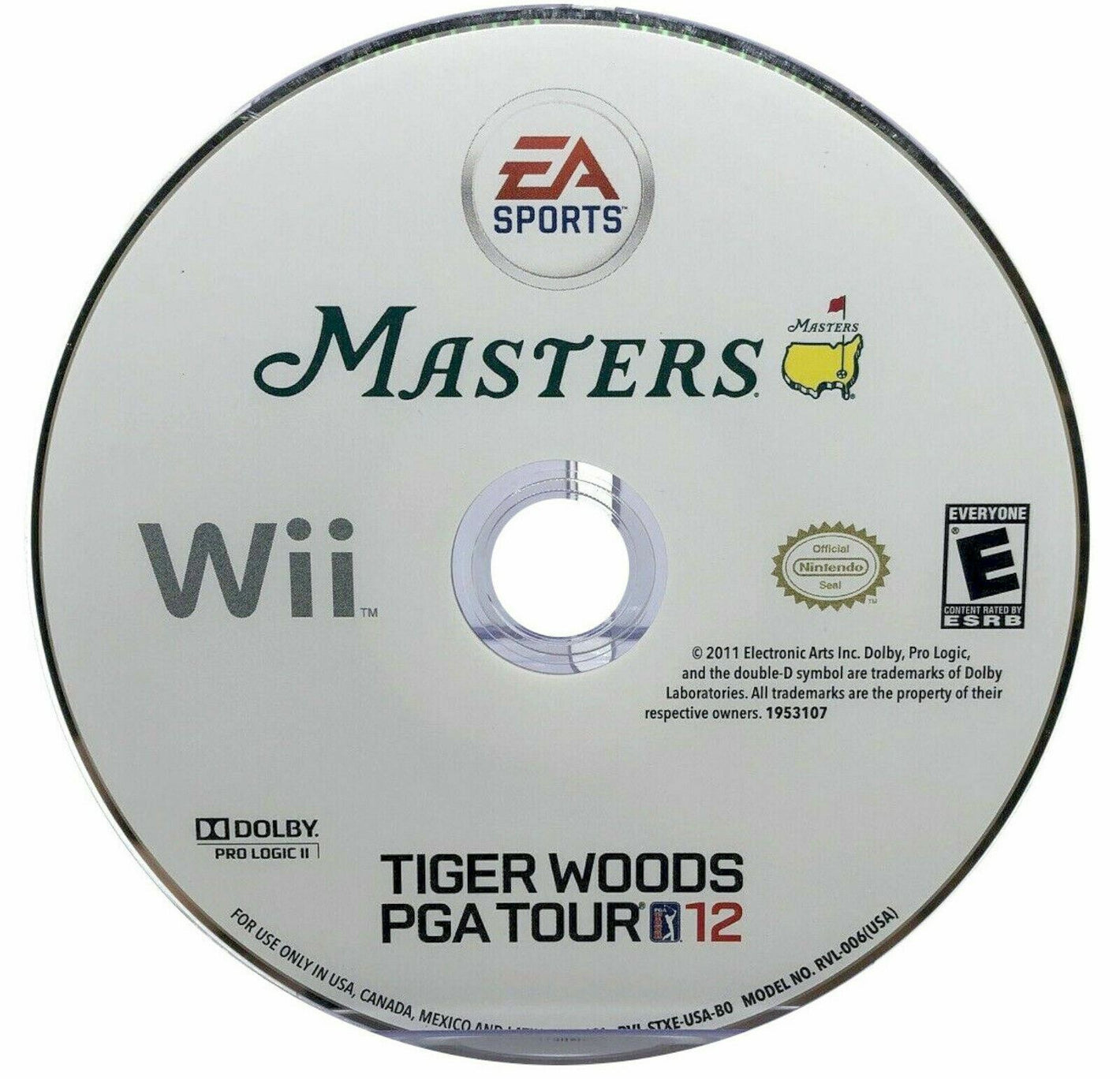 Tiger Woods PGA Tour 12 The Masters Nintendo Wii EA Sports Video Game DISC ONLY [Used/Refurbished]