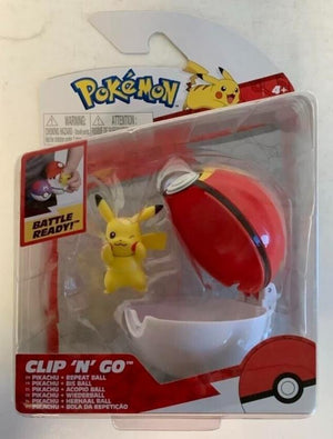 NEW Jazwares PKW0159 Pokemon Clip 'N' Go PIKACHU & REPEAT BALL Battle Figure