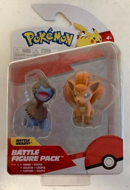 NEW Jazwares PKW2636 Pokemon 2-Inch DEINO & VULPIX 2-Pack Battle Figures