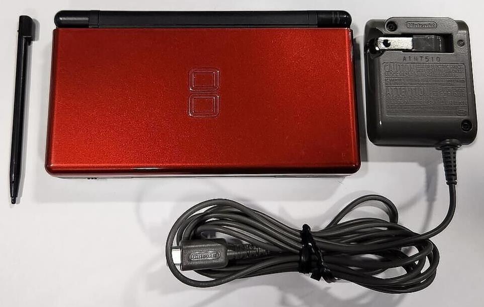 Nintendo DS Lite CRIMSON RED/BLACK Handheld Video Game Console System USG-001