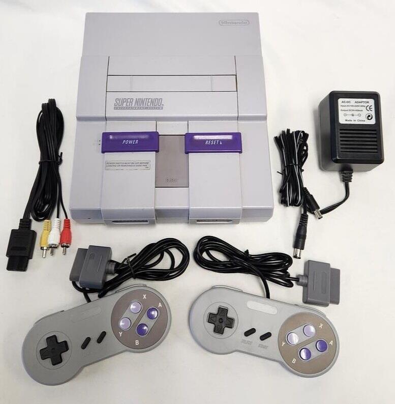 Super Nintendo Entertainment System 1CHIP-01 SNES Console Video Game Bundle chip