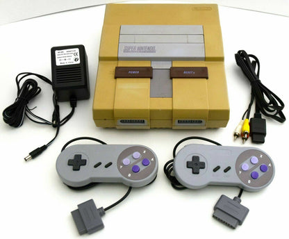 Super Nintendo Entertainment System SNES Console Bundle 2-CONTROLLERS SNS-001