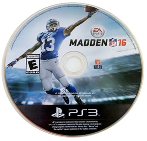 Madden NFL 16 Sony PlayStation 3 PS3 2015 Video Game DISC ONLY football EAsports [Used/Refurbished]