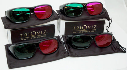 NEW 4-PACK TriOviz InfiColor 3D Glasses TV PS3 Xbox 360 Arkham Asylum GOTY City