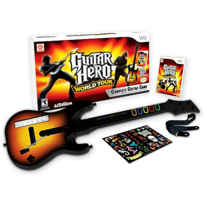 Nintendo Wii/Wii U Guitar Hero WORLD TOUR Guitar Kit Bundle set video game disc [Pre-Owned/Refurbished]