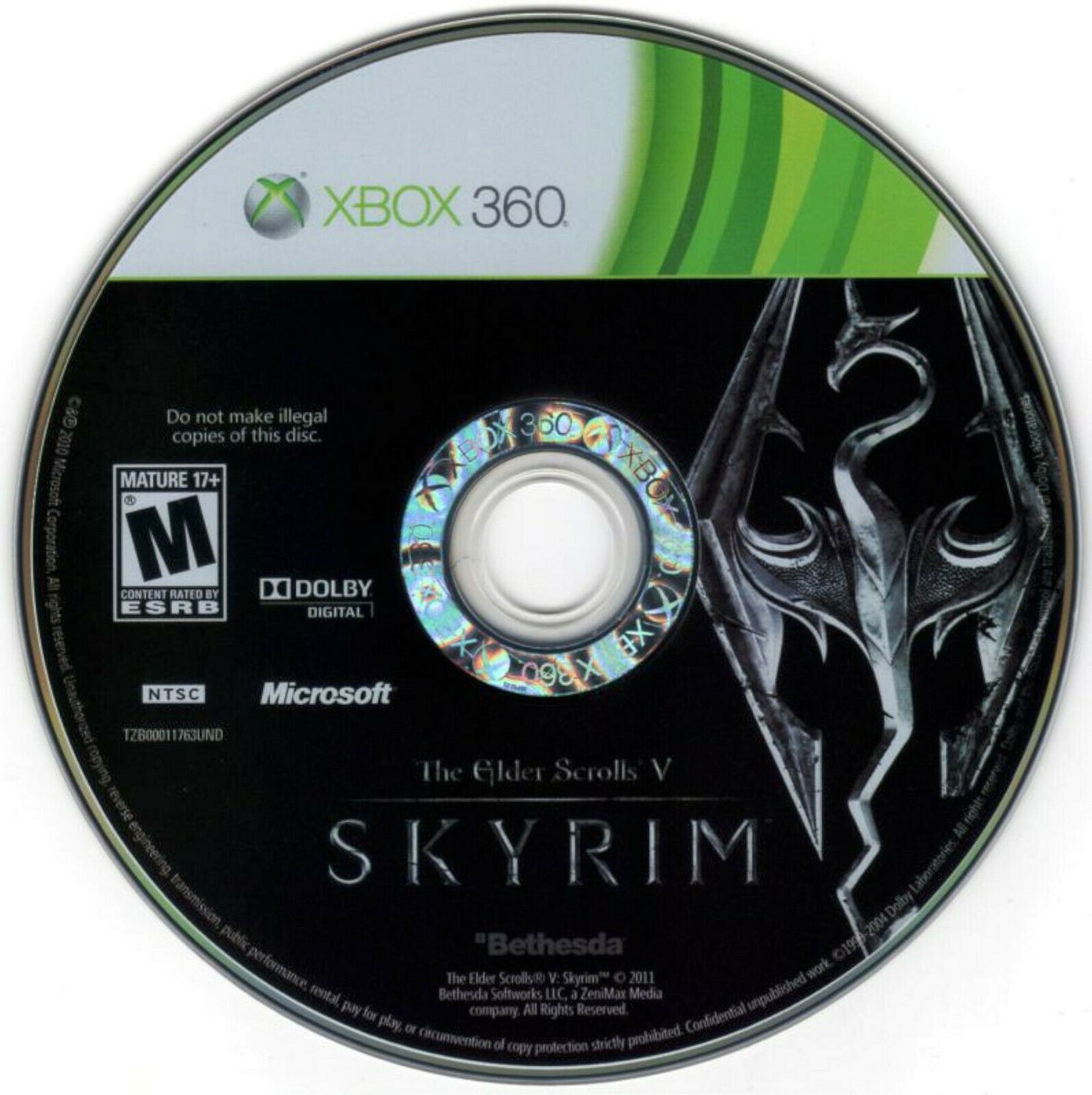 Xbox 360 The Elder Scrolls V 5 Skyrim Video Game DISC ONLY First Person 1080p HD [Used/Refurbished]