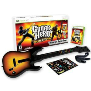 Xbox 360 GUITAR HERO WORLD TOUR Guitar Kit Bundle Set w/game disc microsoft [Used/Refurbished]