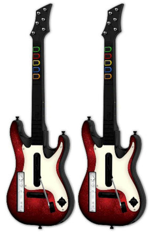 2 OFFICIAL Guitar Hero Warriors of Rock GUITAR Controllers & GAME Nintendo Wii