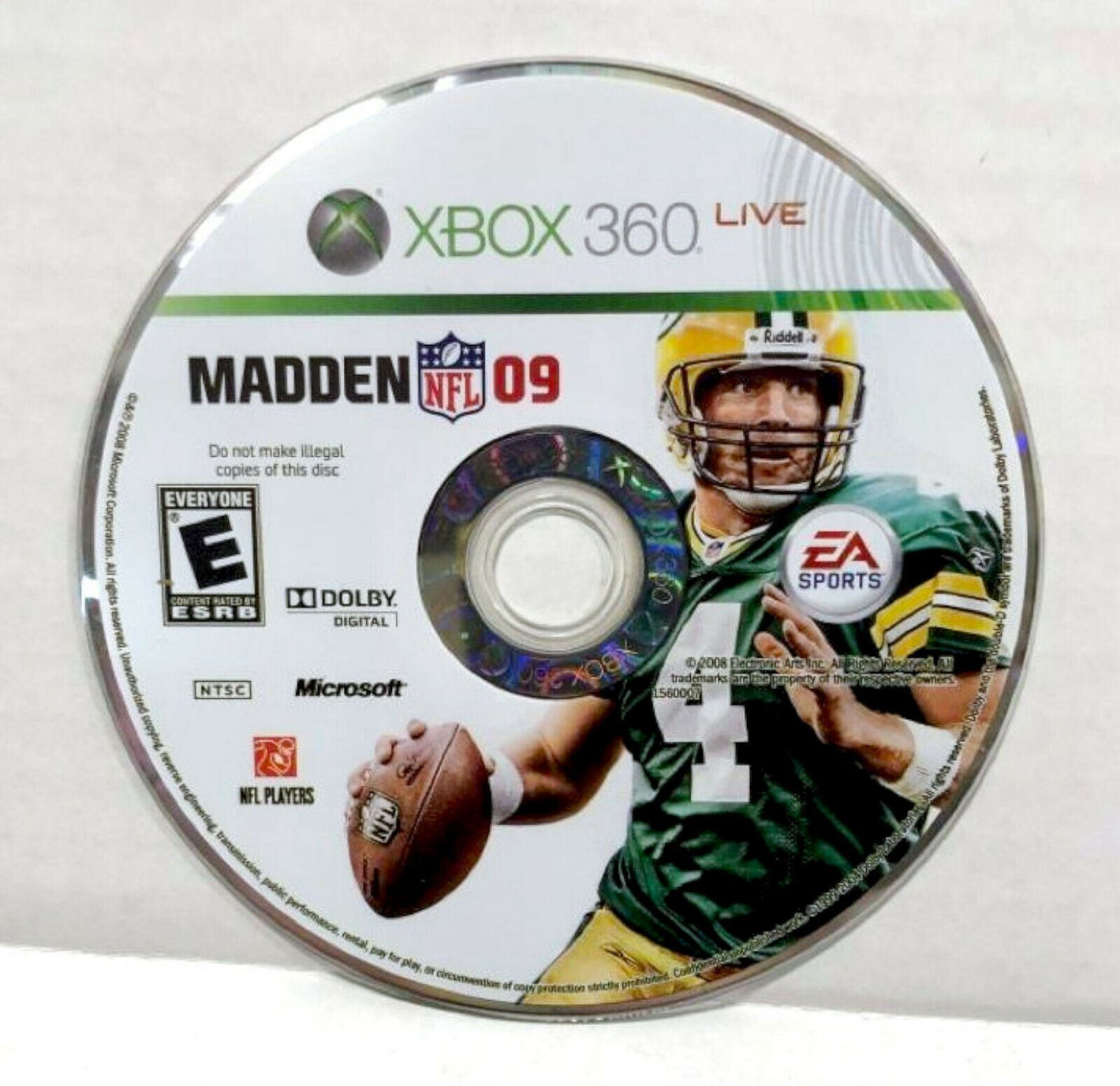 Madden NFL 09 Microsoft Xbox 360 Video Game DISC ONLY Football EA Sports favre [Used/Refurbished]