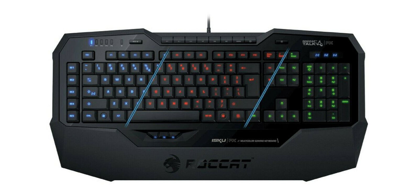 NEW Roccat Isku FX Multicolor Backlit Illuminated Gaming Keyboard ROC-12-901 BLK