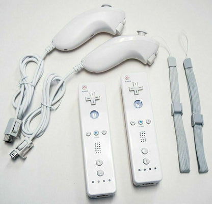 NEW 2-Pack REMOTE & NUNCHUK Controller Set WHITE for Nintendo Wii Wii U gaming