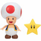 NEW Jakks 40826 World of Nintendo Mario 4-Inch TOAD WITH SUPER STAR Mini-Figure