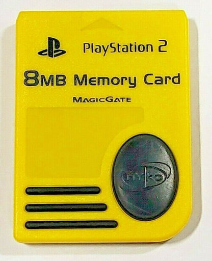 Nyko PS2 8MB Memory Card Yellow MagicGate Technology for Playstation 2 Console