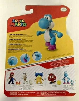 NEW Jakks Pacific 46001 World of Nintendo 4" Mario LIGHT BLUE YOSHI w/EGG Figure