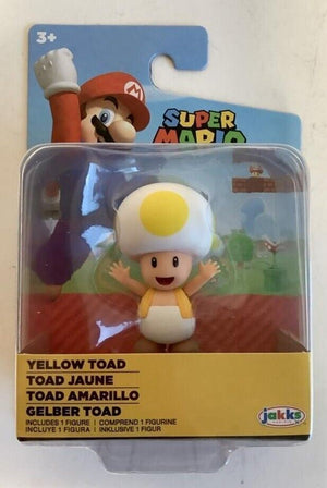NEW Jakks 41291 World of Nintendo Super Mario 2.5-Inch YELLOW TOAD Mini-Figure