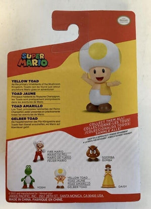 NEW Jakks 41291 World of Nintendo Super Mario 2.5-Inch YELLOW TOAD Mini-Figure
