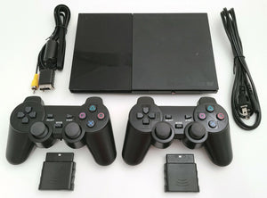 2 WIRELESS CONTROLLERS Sony PS2 SLIM Game System Gaming Console PLAYSTATION-2