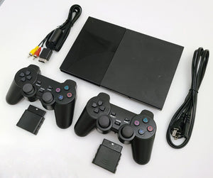 2 WIRELESS CONTROLLERS Sony PS2 SLIM Game System Gaming Console PLAYSTATION-2