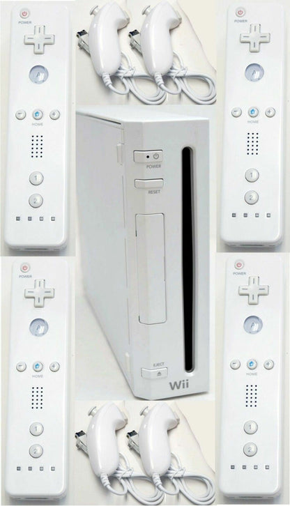 4-REMOTE Nintendo Wii Video Game System ULTIMATE FAMILY BUNDLE Console Set Kit