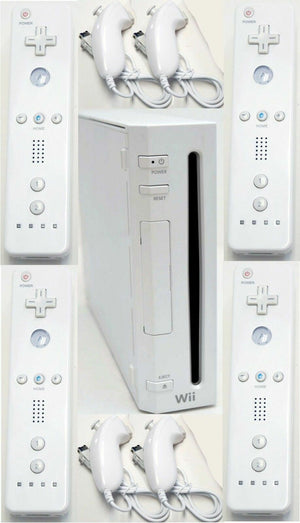 4-REMOTE Nintendo Wii Video Game System ULTIMATE FAMILY BUNDLE Console Set Kit