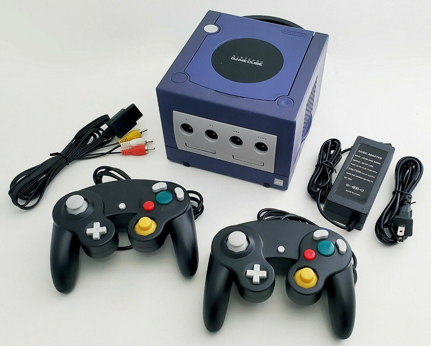 Nintendo GameCube DOL-001 Gaming System INDIGO Console 2 Controller Bundle GCN