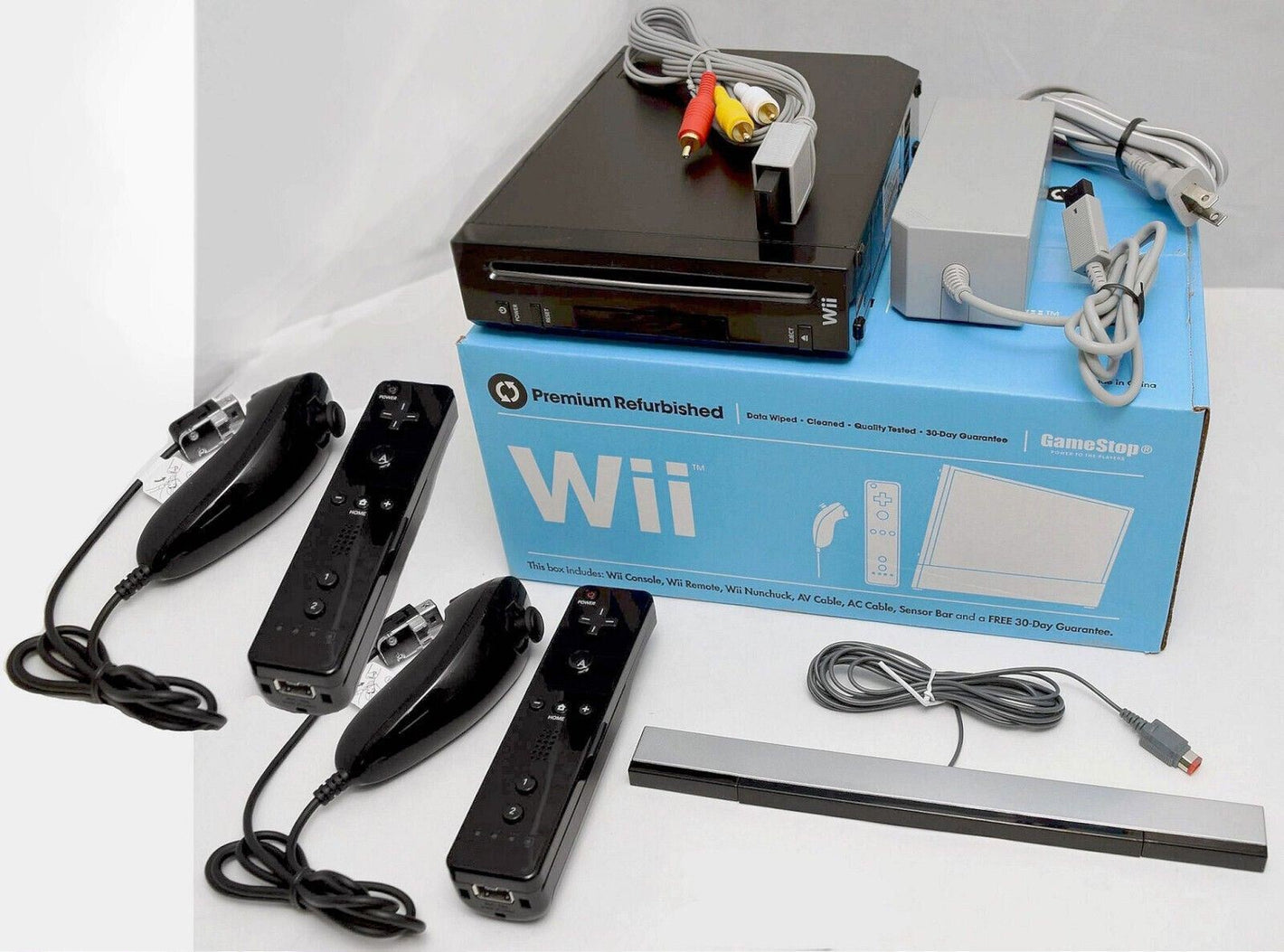 Nintendo Wii Video Game System 2 REMOTE Bundle BLACK Console + NEW ACCESSORIES