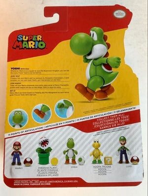 NEW Jakks Pacific 41541 World of Nintendo 4" GREEN YOSHI WITH EGG Action Figure