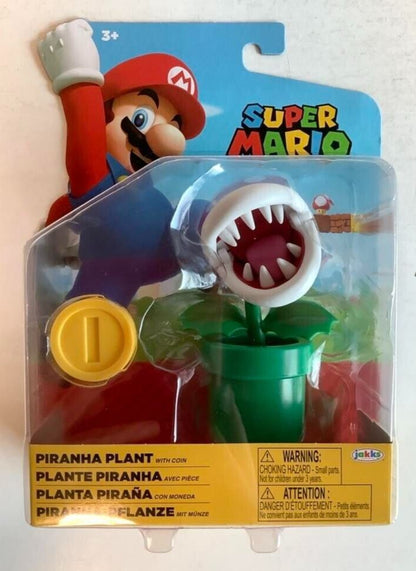 NEW Jakks Pacific 72632 World of Nintendo 4" PIRANHA PLANT W/COIN Action Figure