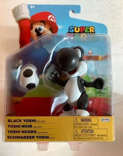 NEW Jakks Pacific 40677 World of Nintendo 4" Mario BLACK YOSHI W/EGG Figure